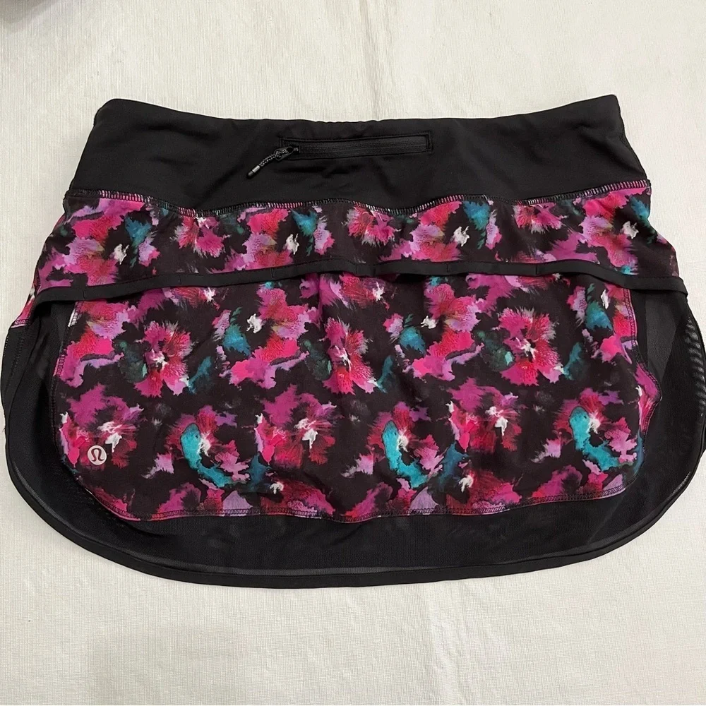 Lululemon Hotty Hot Skirt Skort Midnight Bloom Floral